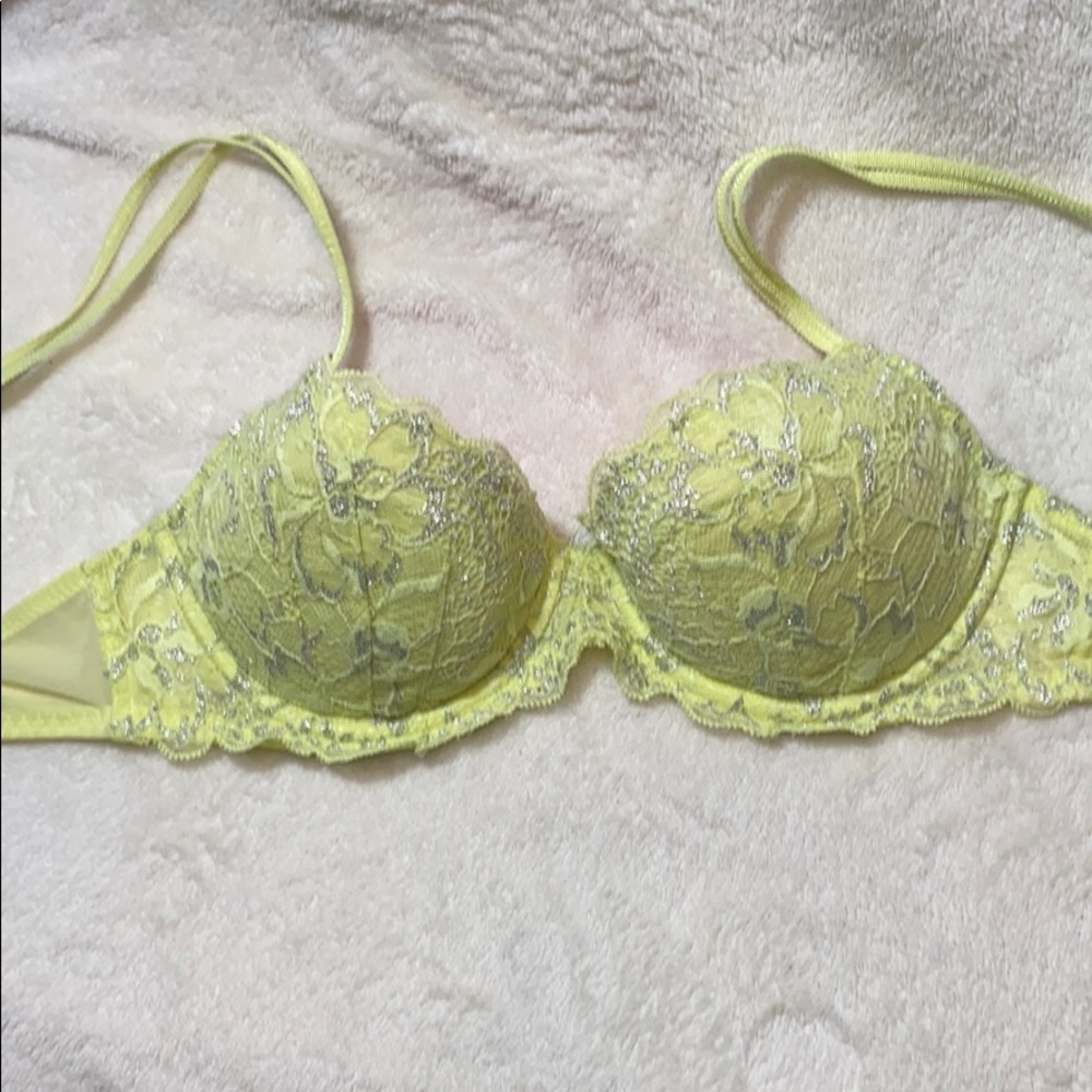 Yellow Lace Pink VS bra